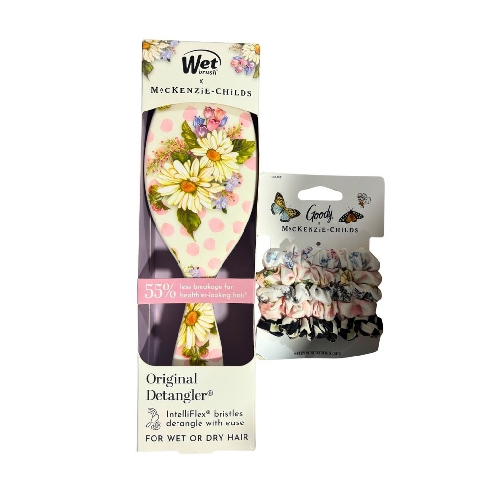 Wet Brush x MacKenzie-Childs OG Daisy Detangler & Courtly Scrunchies Set